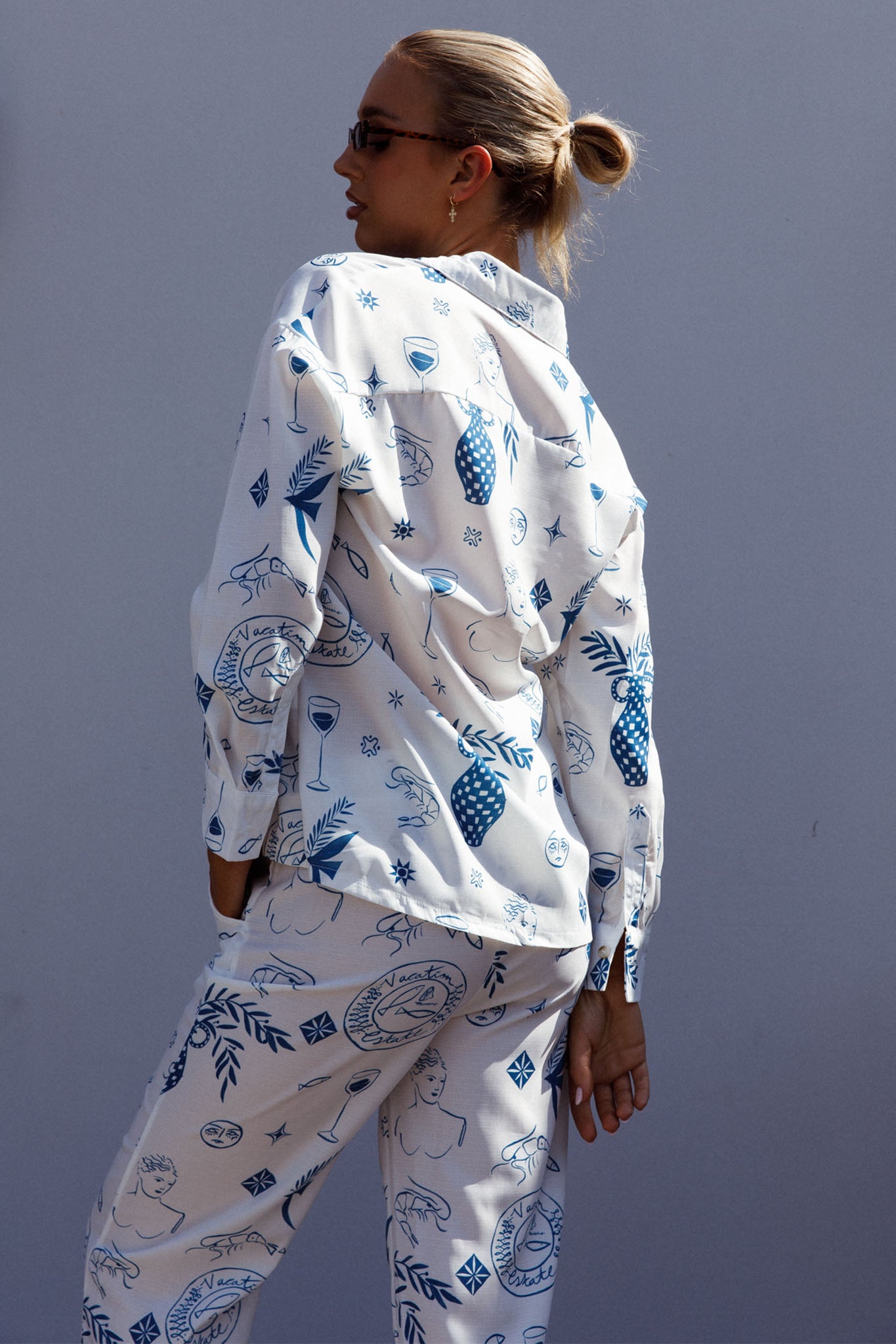 Weekend Bliss Long Sleeve Button Shirt White by Selfie Leslie