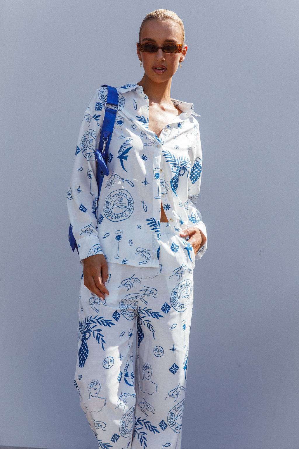 Weekend Bliss Long Sleeve Button Shirt White by Selfie Leslie