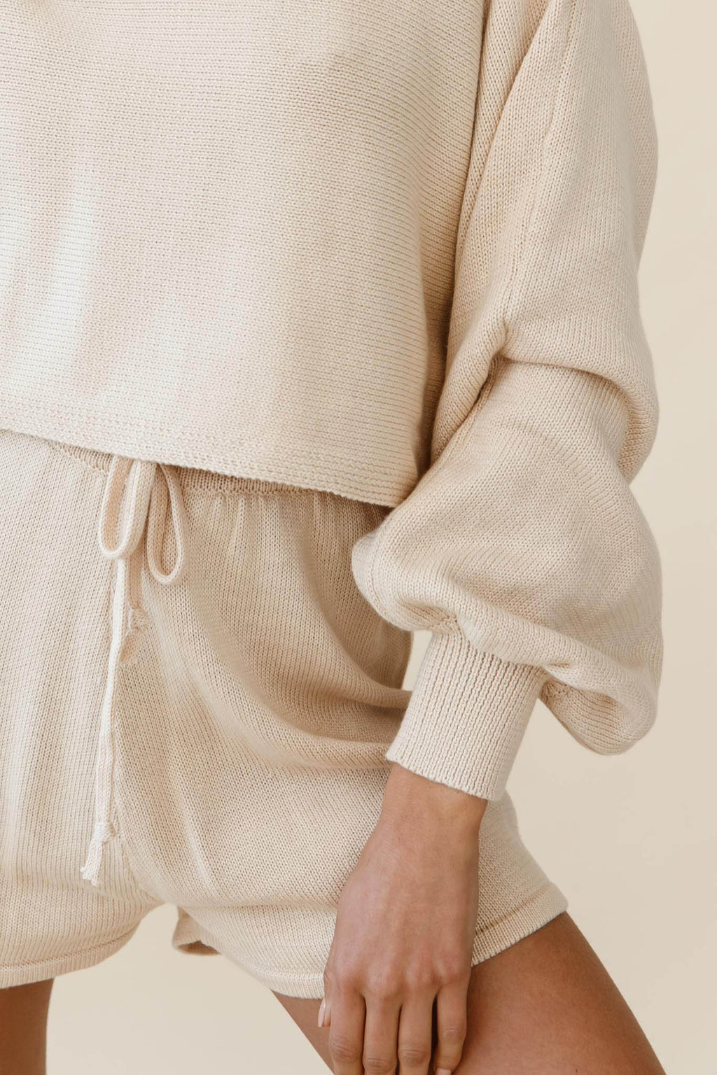 Easy Breezy Long Sleeve Midi Sweater Beige by Selfie Leslie
