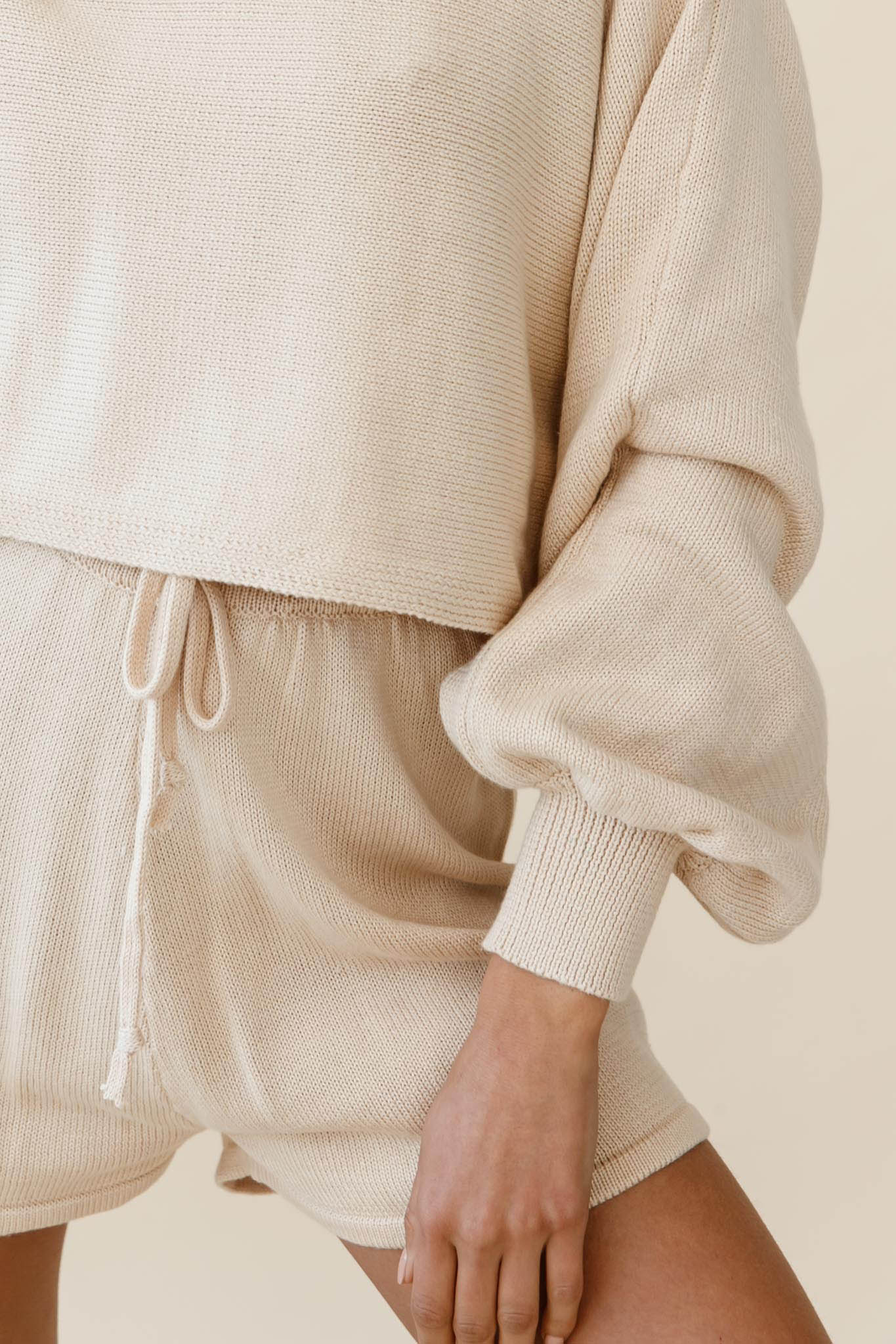 Easy Breezy Long Sleeve Midi Sweater Beige by Selfie Leslie