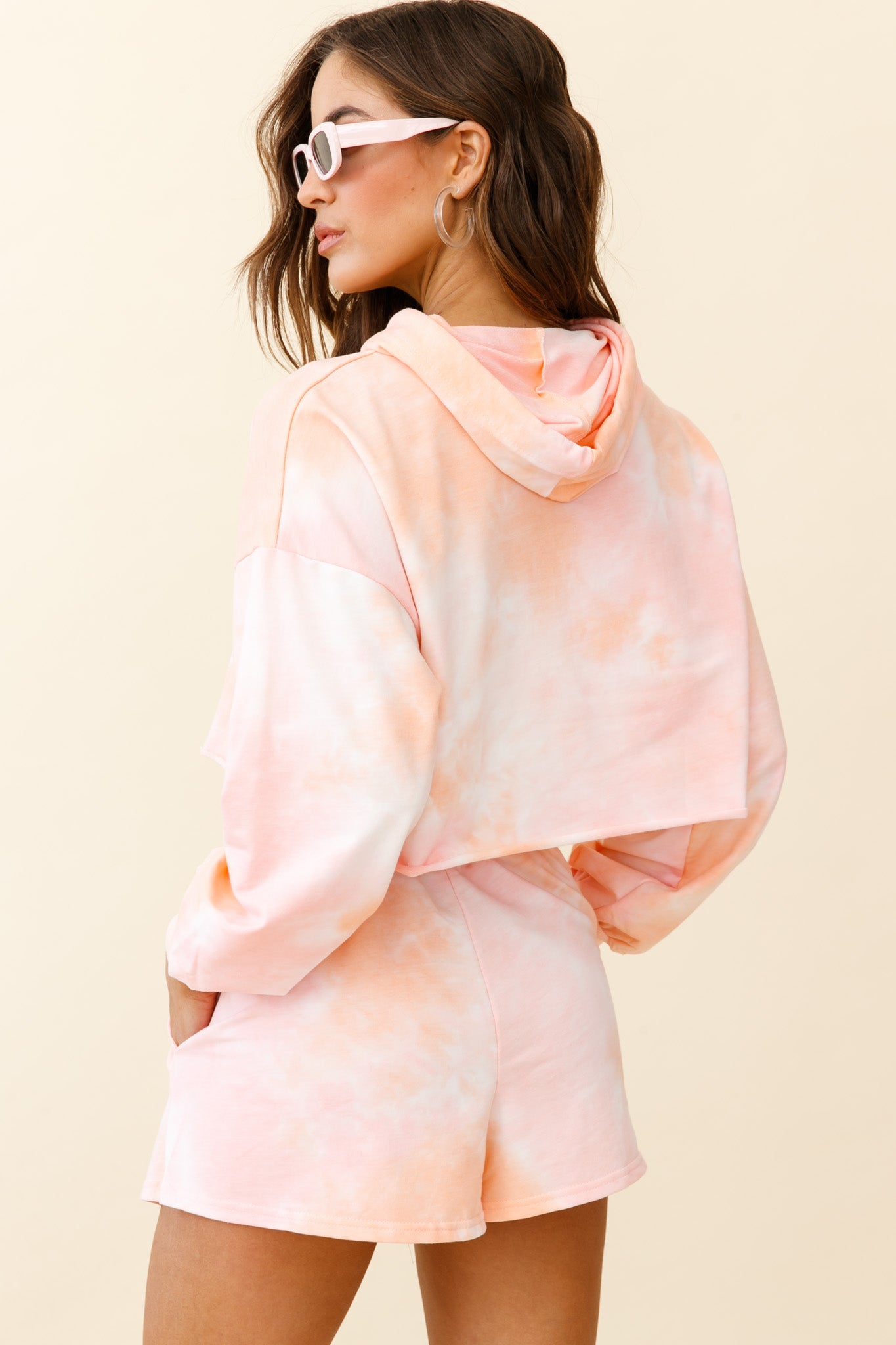 September Sun Crop Length Hoodie Pink by Selfie Leslie
