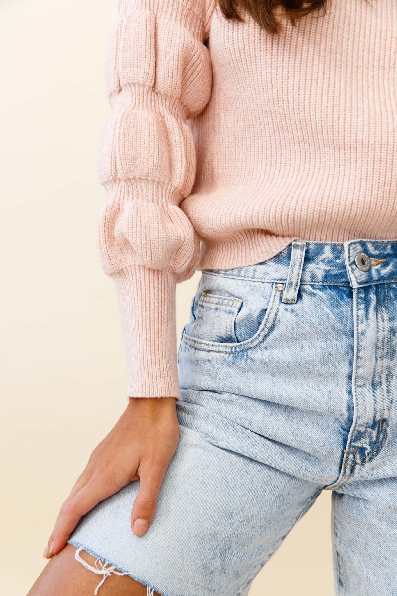 Daybreaker Long Sleeve Turtleneck Sweater Pink by Selfie Leslie