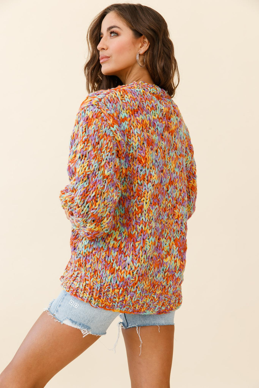 Santa Ana Chunky Knit Cardigan Funfetti by Selfie Leslie