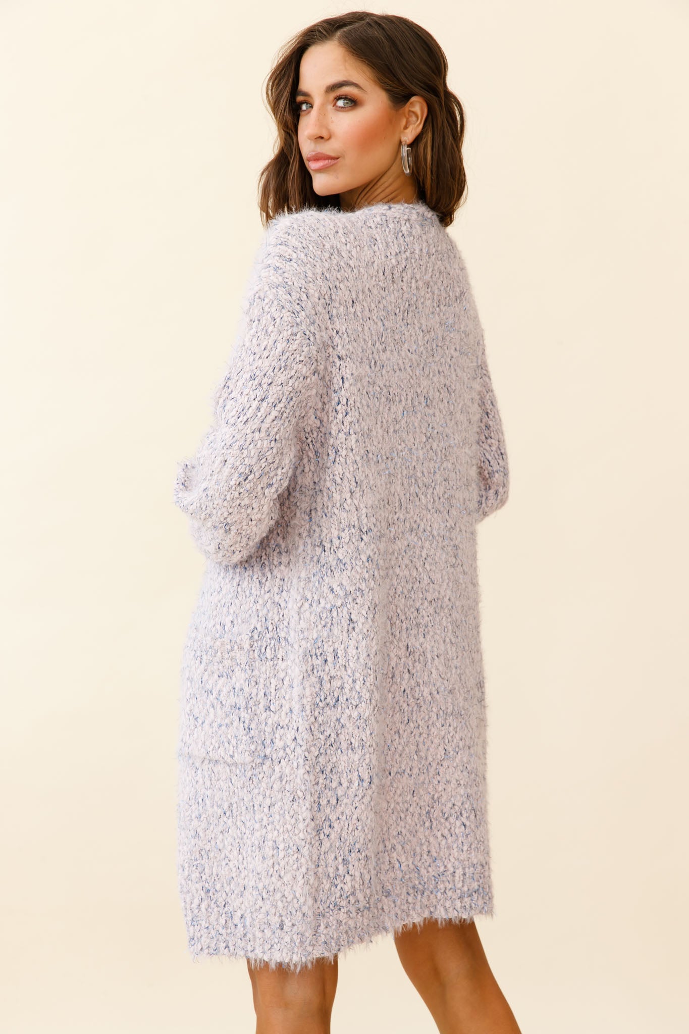 Johanna Long Sleeve Pocket Cardigan Mottled Pink by Selfie Leslie