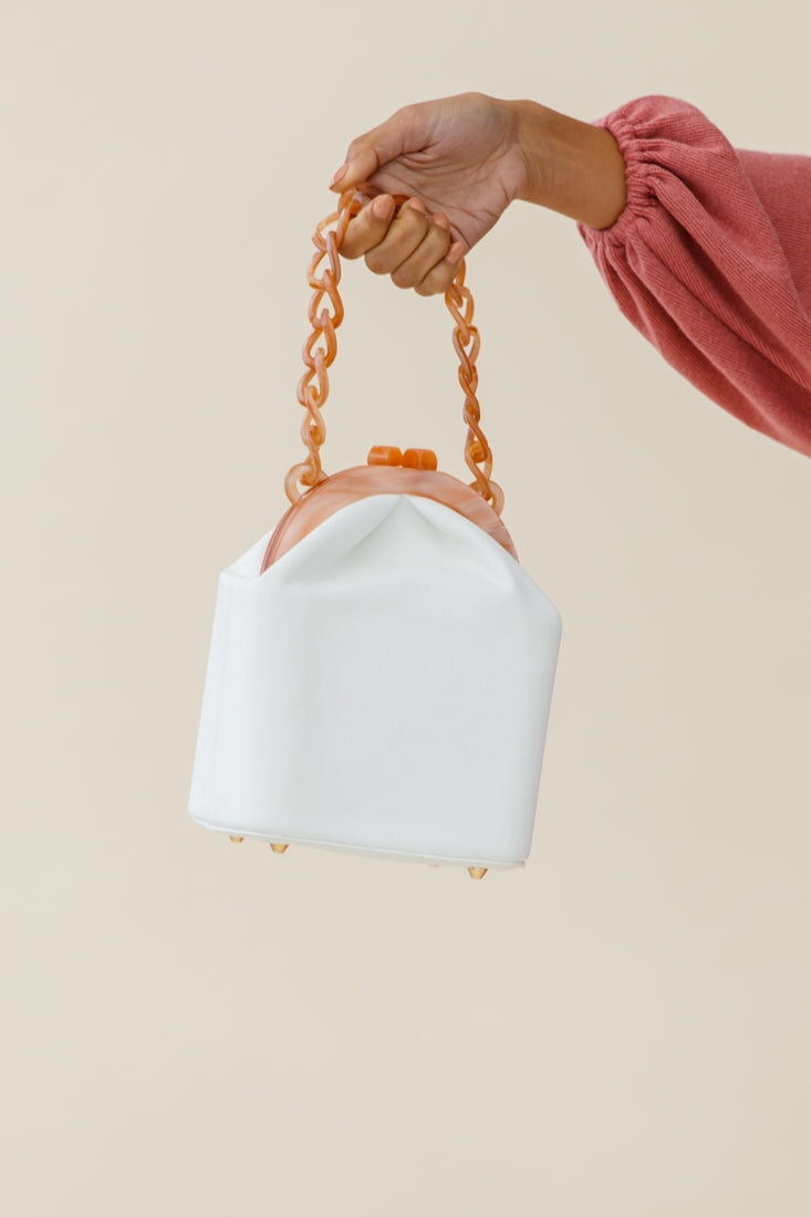 Kerrie Kiss-Lock Box Bag White by Selfie Leslie