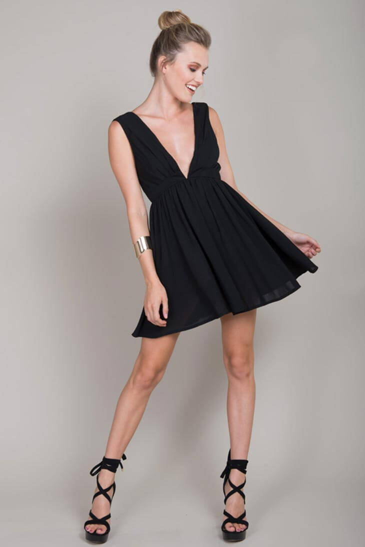 Laine Day Festival Dress Black by Selfie Leslie