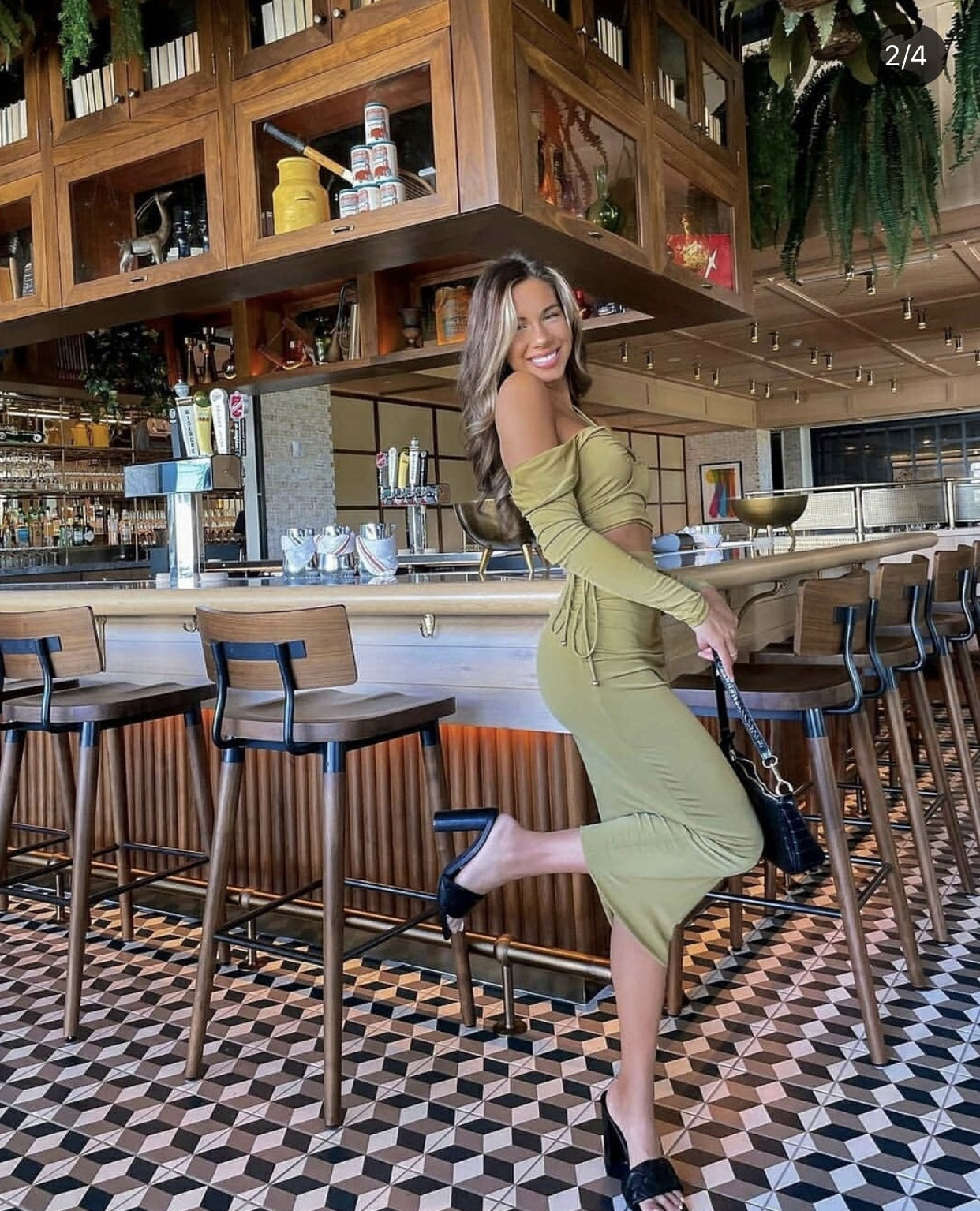 Your Muse Drawstring Side Midi Skirt Olive by Selfie Leslie