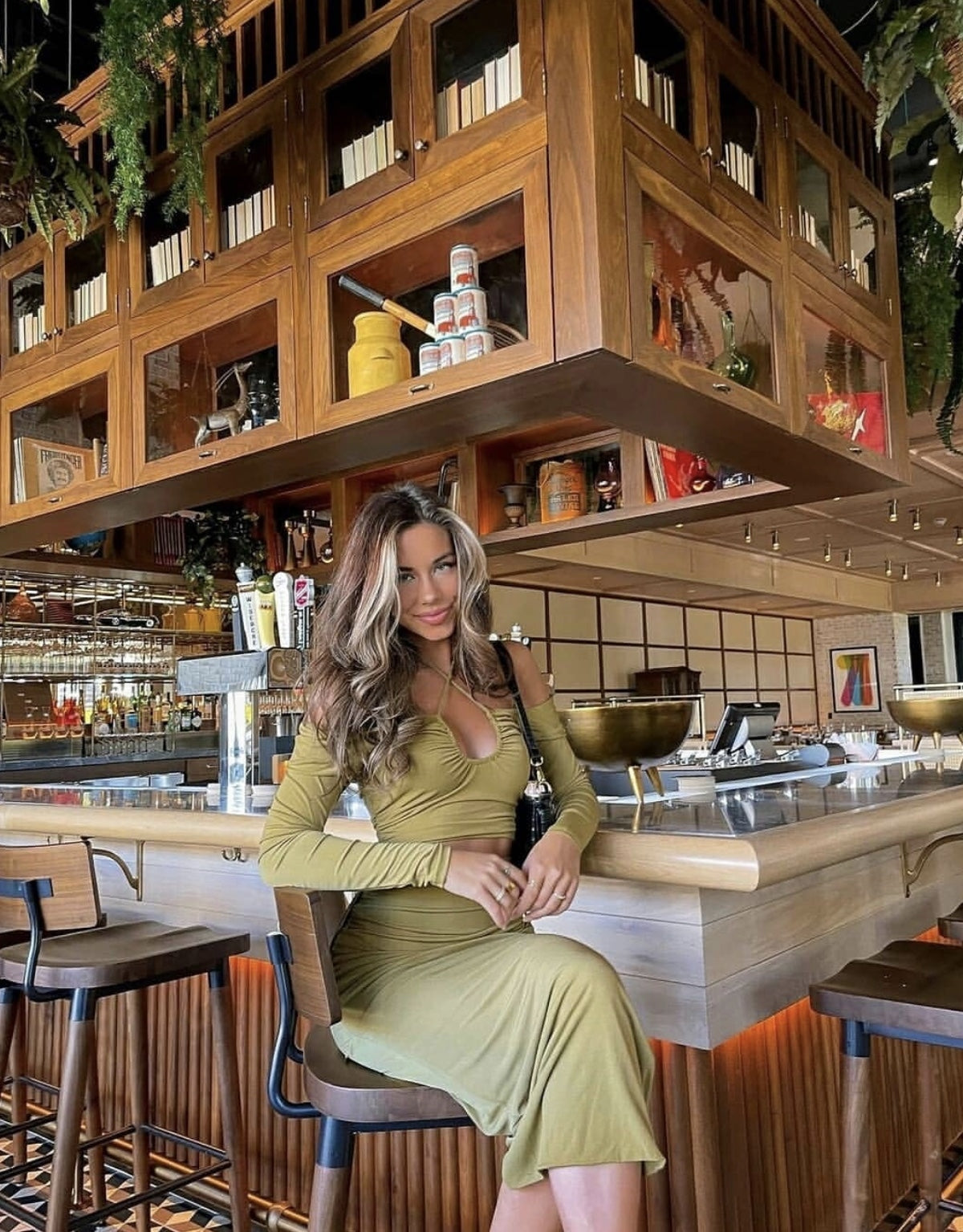 Your Muse Drawstring Side Midi Skirt Olive by Selfie Leslie