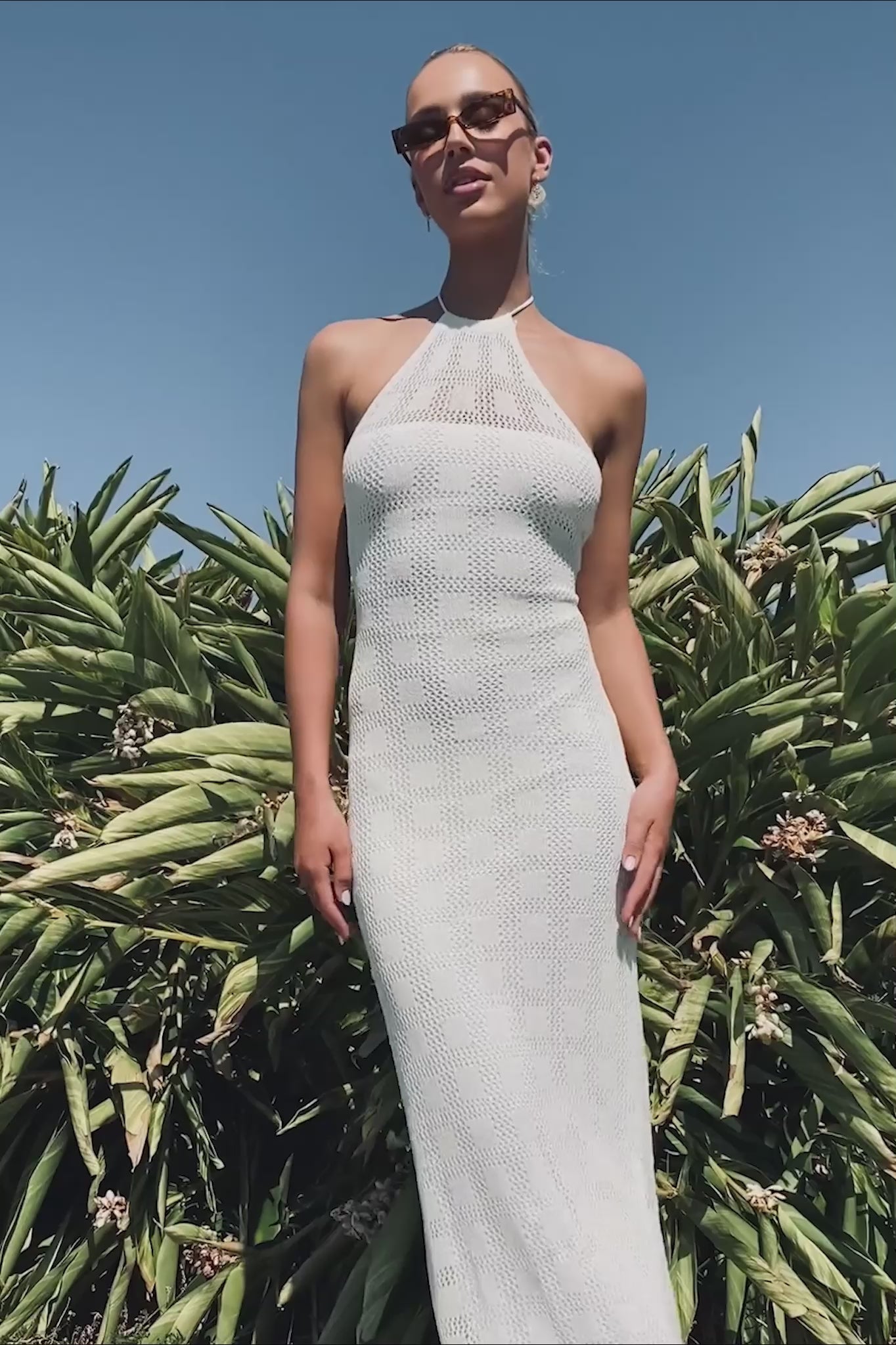 Bermuda Shores Crochet Maxi Dress White