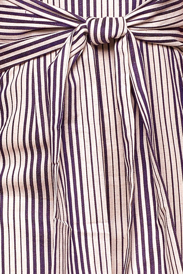 Silvia Fitted Striped Bow Tie Dress Navy by Selfie Leslie