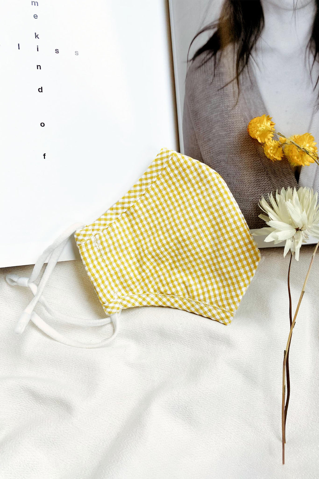 Maiden Mask Gingham Yellow by Selfie Leslie