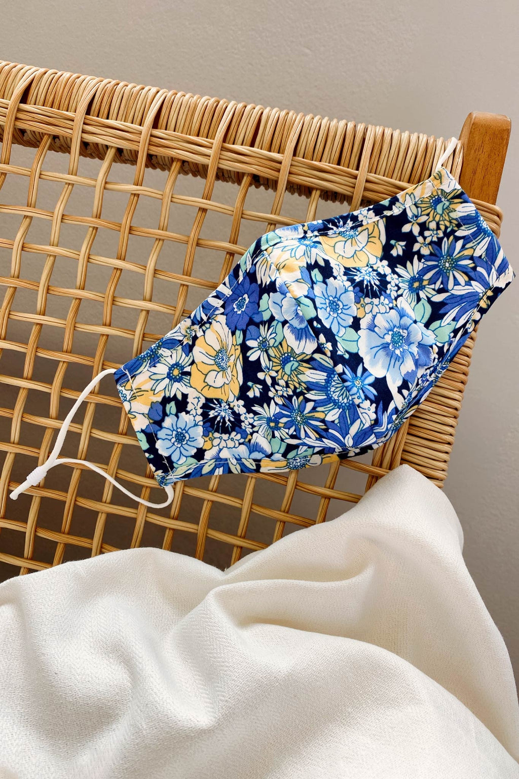 California Mask Floral Print Blue by Selfie Leslie