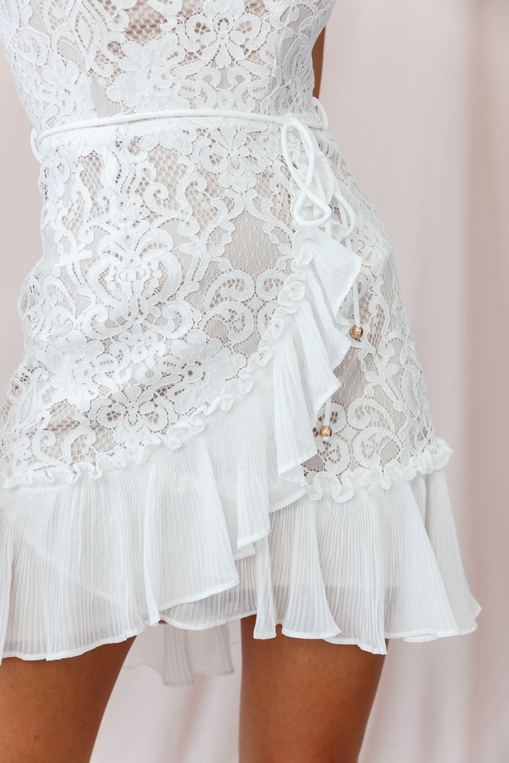 Banksia Lace Bandeau Wrap Dress White by Selfie Leslie