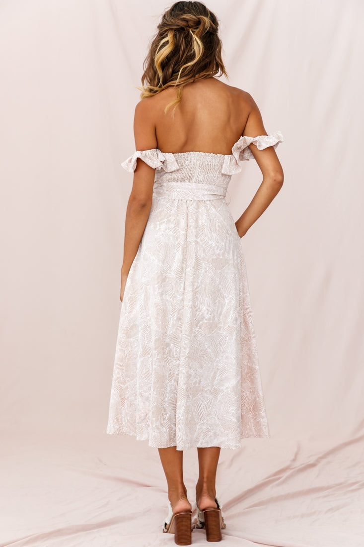 Matisse Off-Shoulder Placket Dress Blush Pattern by Selfie Leslie