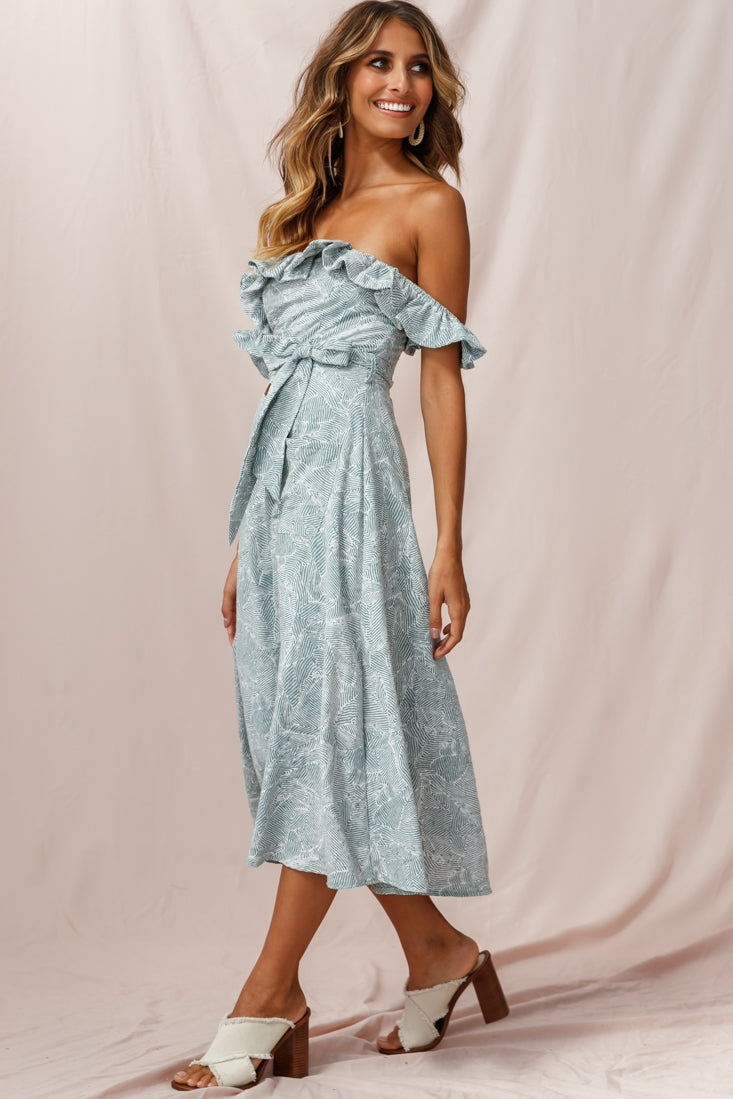 Matisse Off-Shoulder Placket Dress Blush Pattern