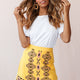 Victoire Tribal Print Skirt Yellow Mustard