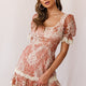 Andrea Puff Sleeve Lace Dress Rose/Beige