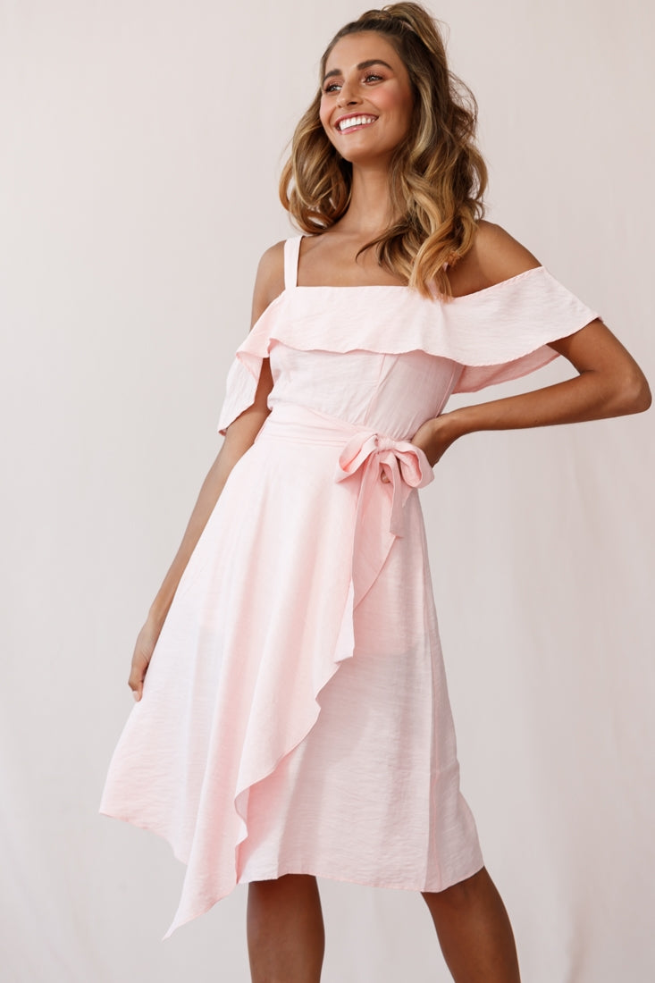 Adali Flowy Summer Midi Dress Pink by Selfie Leslie