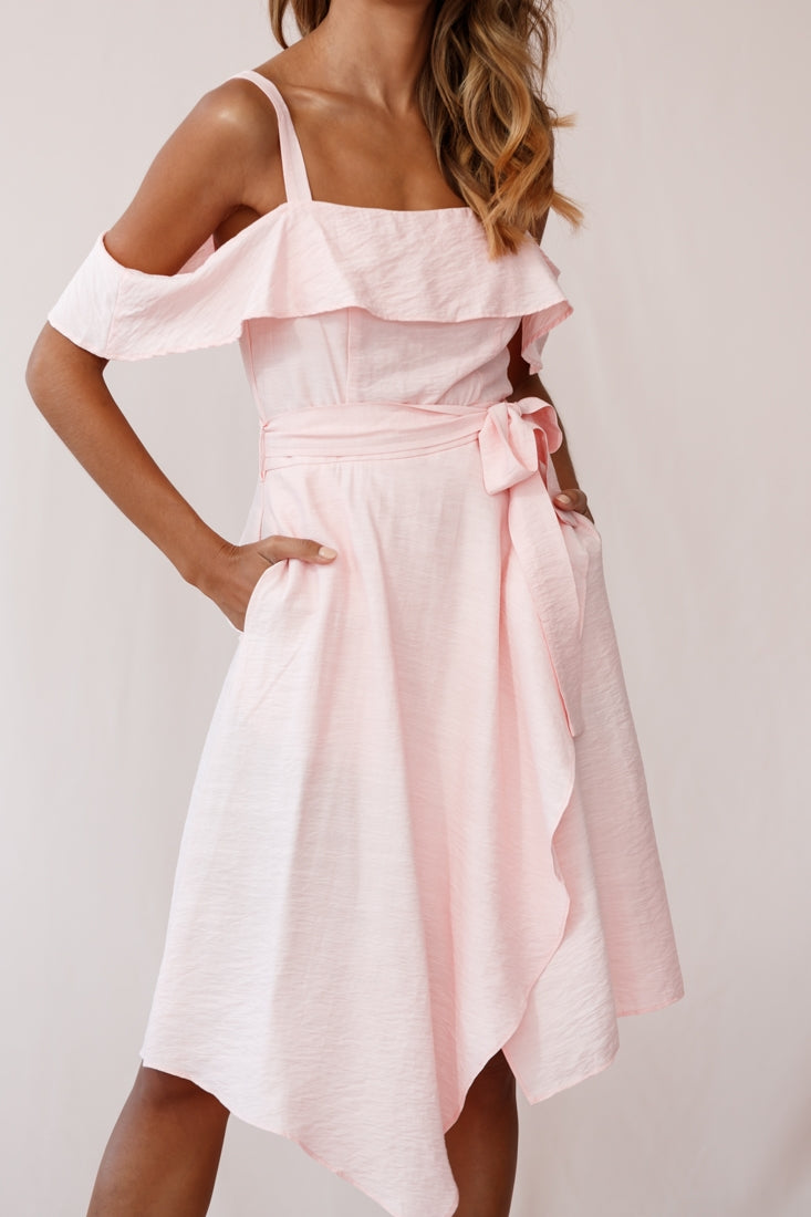 Adali Flowy Summer Midi Dress Pink by Selfie Leslie