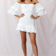 Esmeralda Off-Shoulder Frill Dress White