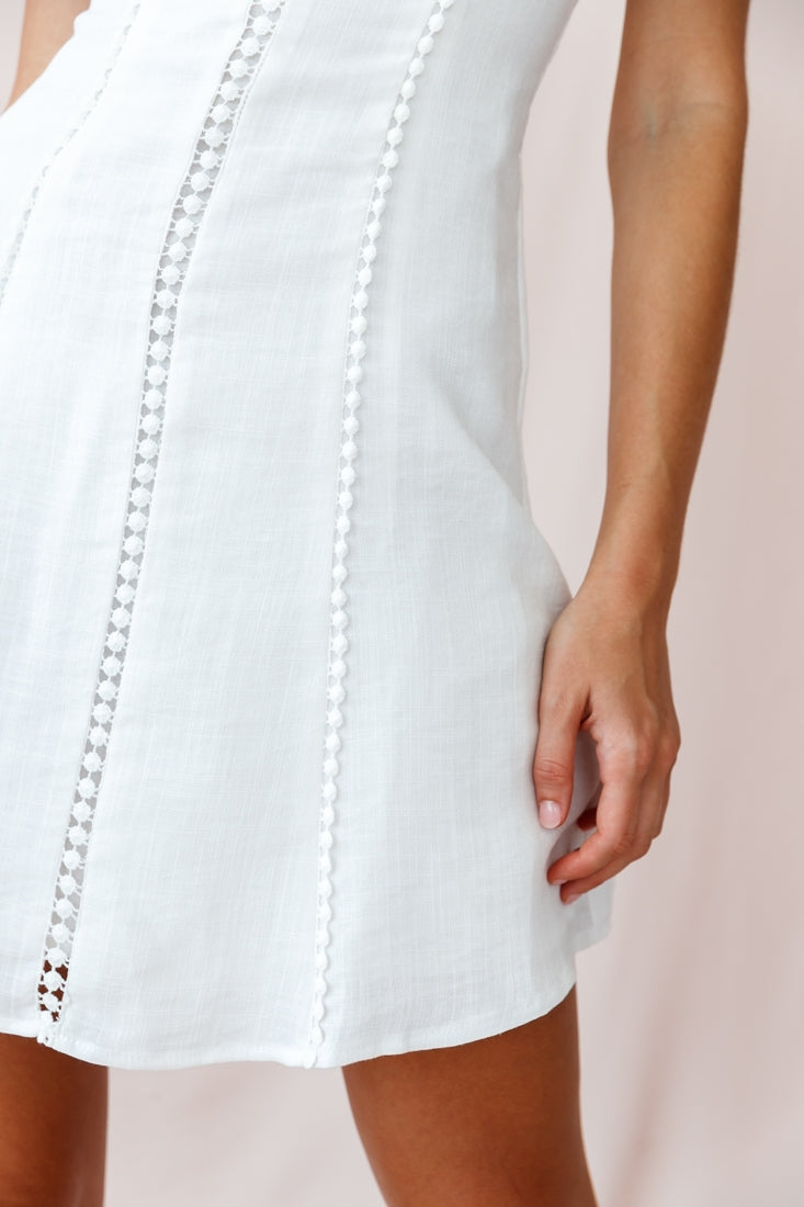 Petunia Tie-Up Back Mini Dress White by Selfie Leslie