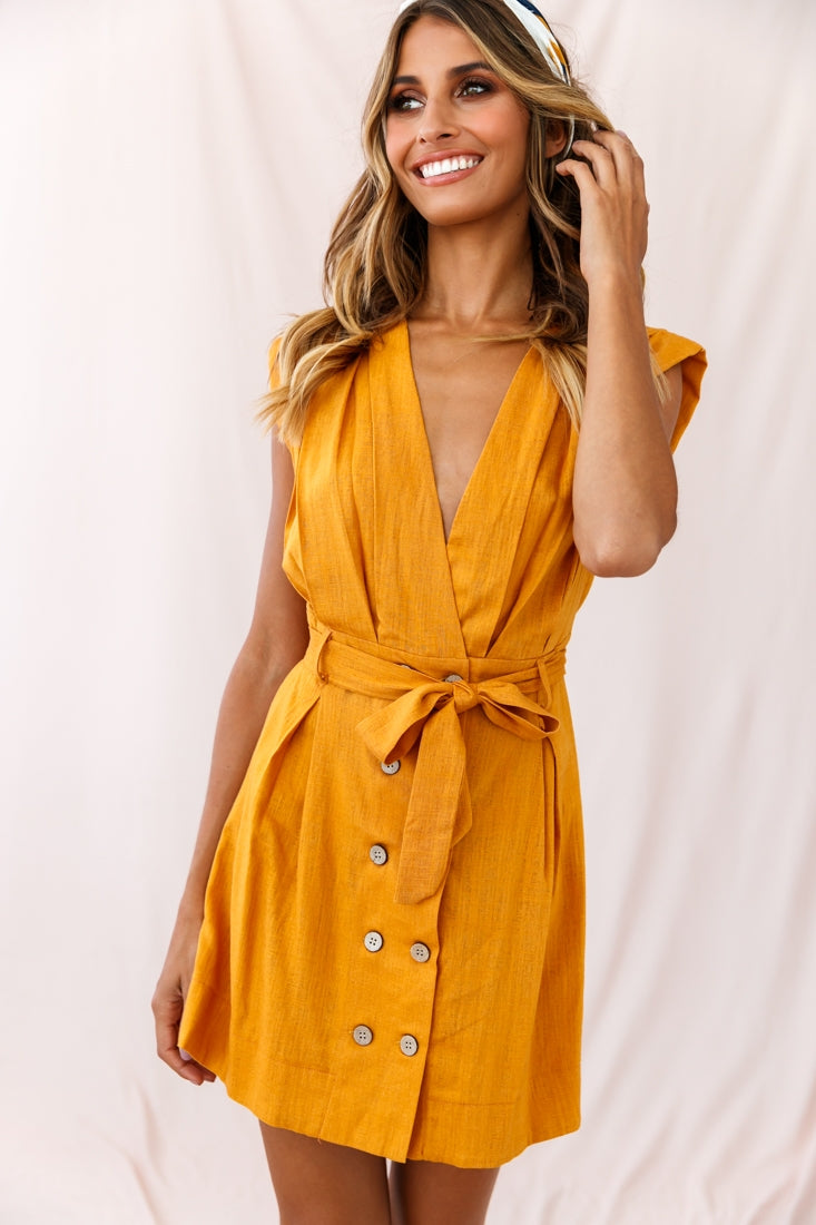 Clementine V-Neck Placket Dress Sunset by Selfie Leslie