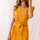 Clementine V-Neck Placket Dress Sunset