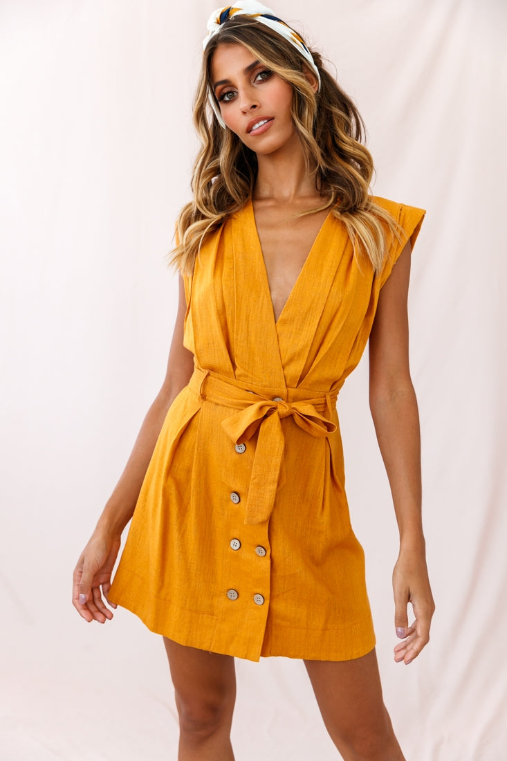 Clementine V-Neck Placket Dress Sunset by Selfie Leslie