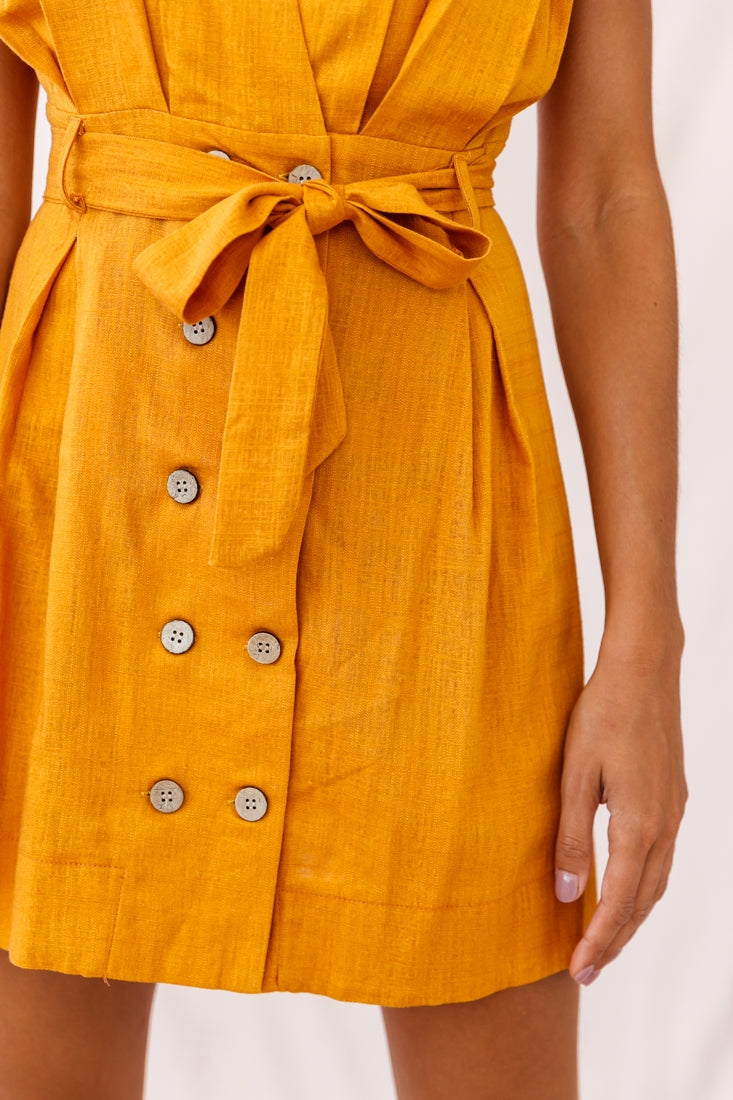 Clementine V-Neck Placket Dress Sunset by Selfie Leslie