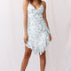 Kindred Ruffle-Trimmed V-Shaped Hem Dress White