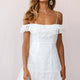 Enchanted Fine Mesh Frill Dress White