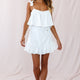 Drifter Layered Bust Pleated Strap Dress White