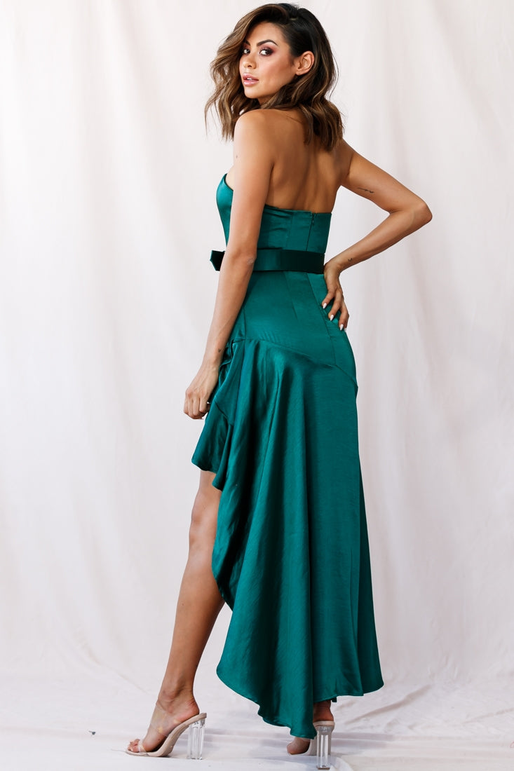 Show Me The Money Belted High-Low Hem Dress Jade by Selfie Leslie