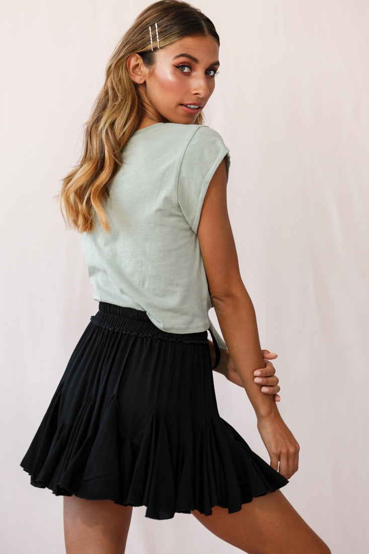 Robyn Pleated Mini Skirt Black by Selfie Leslie