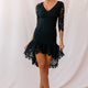 Aurora Lace High-Low Hem Dress Black