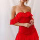 Dreamy Off-Shoulder Mini Dress Red