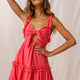 Be Mine Ruffle Strap Tie-Knot Dress Red