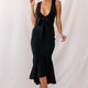 Sorry Not Sorry Wide Strap Flounce Dress Black