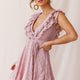 Asher Layered Frill Neckline Mini Dress Blush