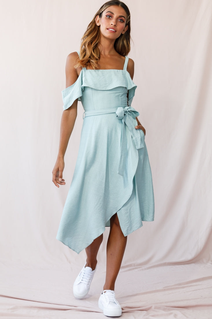 Adali Flowy Summer Midi Dress Pistachio Green by Selfie Leslie