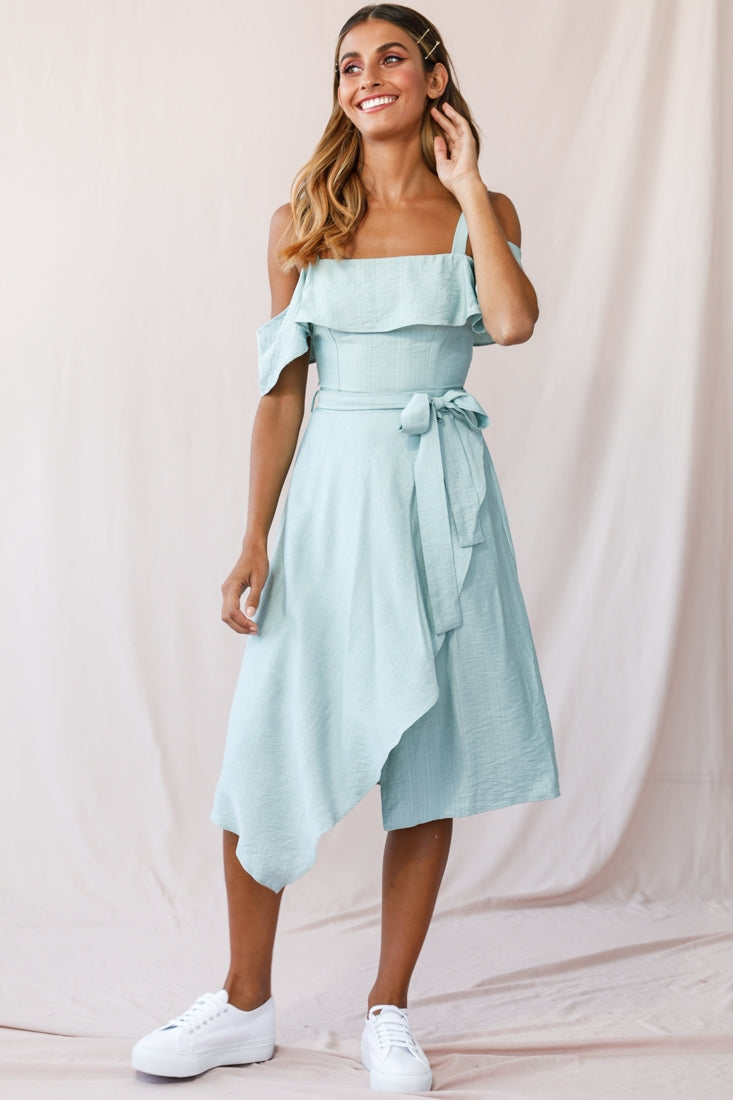 Adali Flowy Summer Midi Dress Pistachio Green by Selfie Leslie