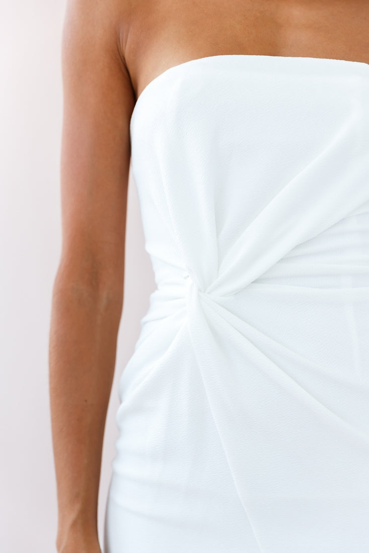 Prom Queen Bandeau Midi Dress White by Selfie Leslie