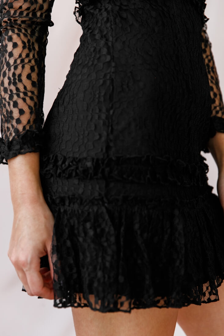 Birkin Long Sleeve Sheath Dress Black by Selfie Leslie