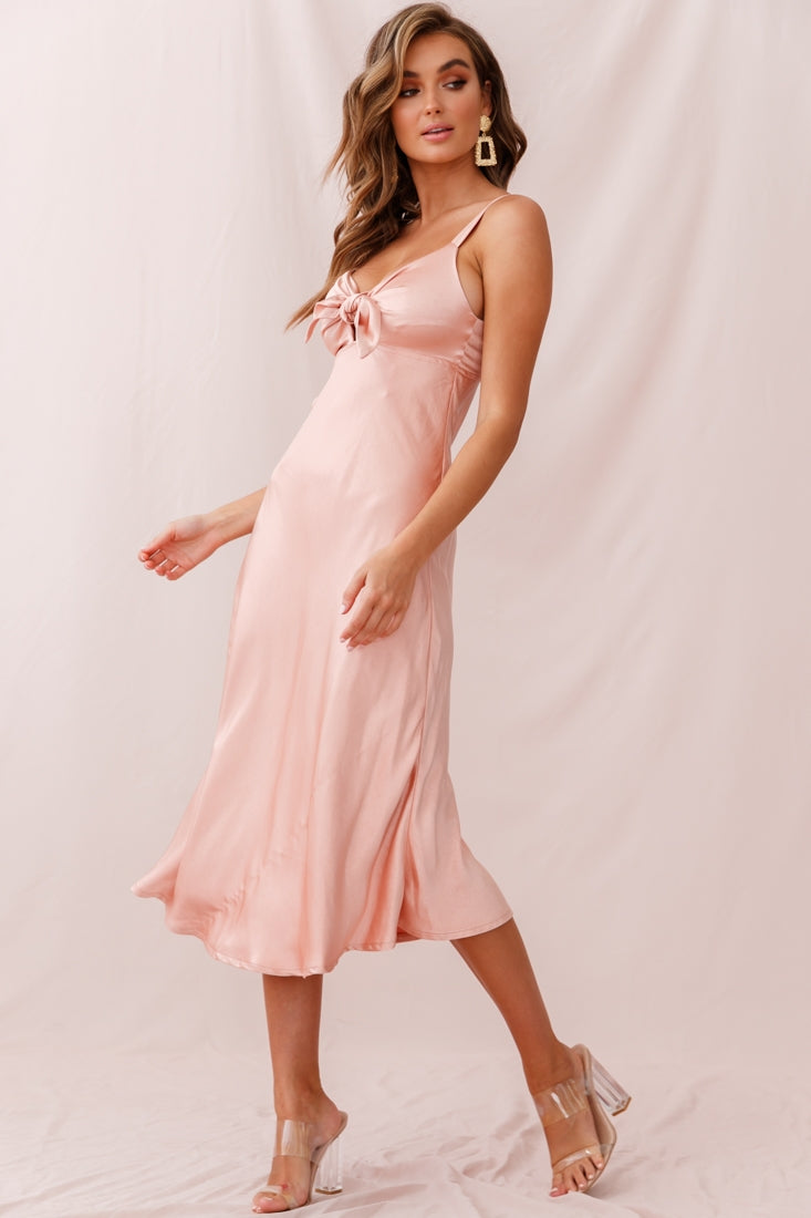 Perfect Day Satin Midi Dress Blush Perfect Day Satin Midi Dress Blush