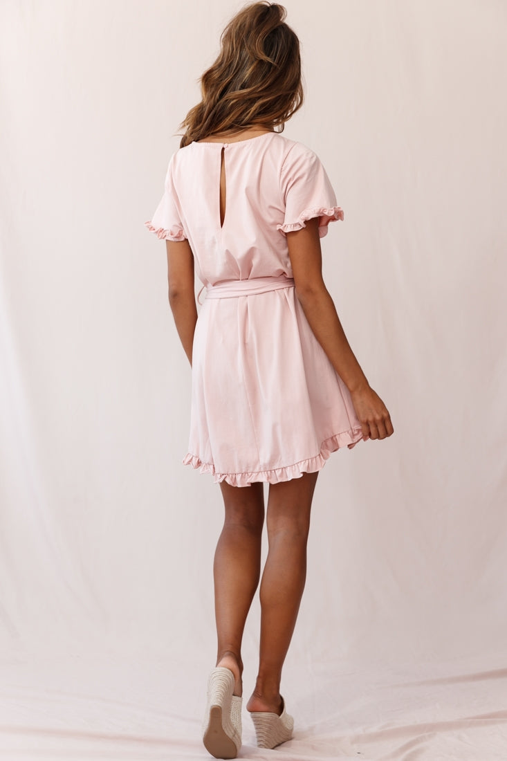 Chelsea Belted T-Shirt Dress Blush by Selfie Leslie