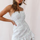 Gabrielle Tweed String-Tie Strap Dress White Multi