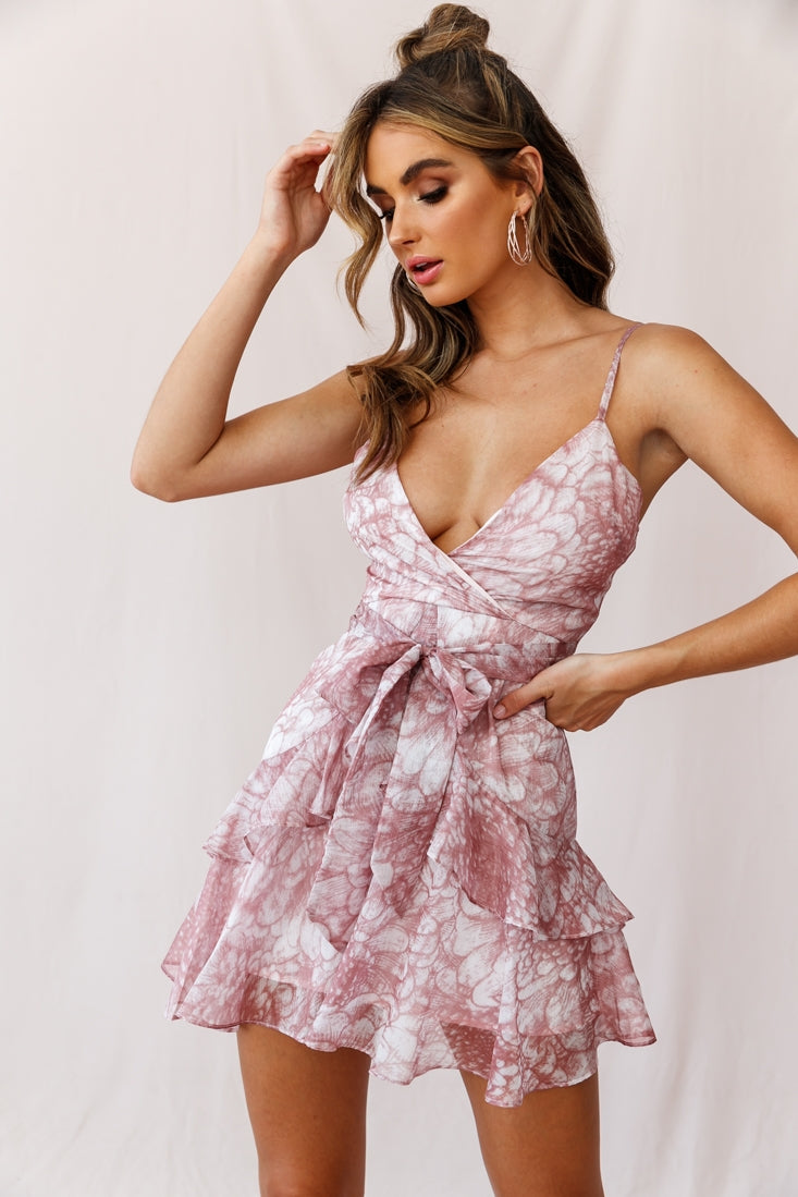 Kerry Layered Ruffle Cami Strap Dress Nude by Selfie Leslie