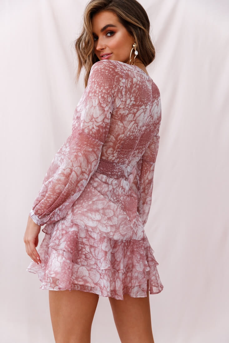 Kerry Layered Balloon Sleeve Dress Nude by Selfie Leslie