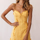 Pippa Eyelet Embroidered Frill Trim Dress Yellow