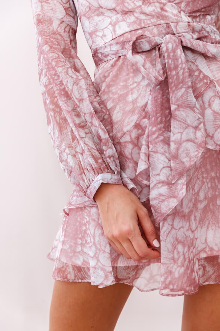Kerry Layered Balloon Sleeve Dress Nude by Selfie Leslie